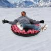 WaShaRoom,Oxford Cloth Inflatable Sledding Tube,Snow Sleds for Kids and Adult, Inflatable Sled,Winter Outdoor Sport,Black,Red,Round,for Snowy Mountains,Winter Mountains and Frozen Lakes,(198.4lbs) view 2