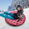 WaShaRoom,Oxford Cloth Inflatable Sledding Tube,Snow Sleds for Kids and Adult, Inflatable Sled,Winter Outdoor Sport,Black,Red,Round,for Snowy Mountains,Winter Mountains and Frozen Lakes,(198.4lbs) view 3