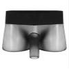 Miutii Sissy Mens Ultra-Thin Breathable Stretchy Briefs Elephant Nose Open Closed Sheath Boxer Shorts Black&Opening Sheath One Size view 1
