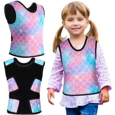 Janmercy Kids Compression Vest Ages 2 to 9 Soft Adjustable Breathable Neoprene Comfort Vest for Boys Girls School Home Daily(Mermaid,M)