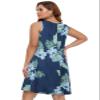 BELAROI Plus Size Summer Dresses Sundress for Curvy Women Beach Swimsuit Coverup Casual Hawaiian V Neck Button Sleeveless Tshirt Tank Dress with Pockets (4X,14-Steel Blue) view 3