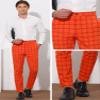 Lars Amadeus Orange Plaid Pants for Men's Slim Fit Flat Front Skinny Plaid Dress Pants 32 Orange view 4