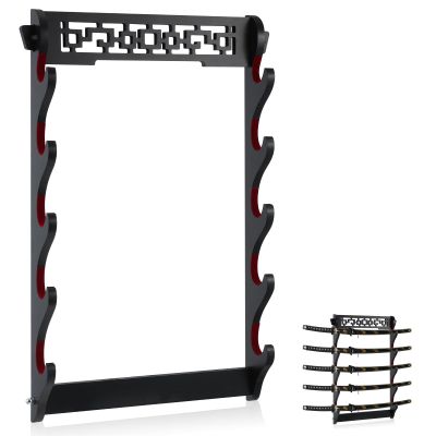 Barydat Katana Sword Holder Stand Wall Mount Katana Samurai Sword Display Rack Hanger Gifts for Japanese Wakizashi Hobby Collection for Men(5 Tier)