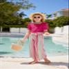 Arshiner Girls 2 Pieces Outfits Kids Square Neck Puff Sleeve Tops and Pants Set with Pockets 6-14 Years view 3