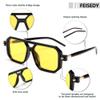 FEISEDY Vintage Square 70s Flat Aviator Sunglasses Women Men Classic Retro Stylish Frame UV400 Sunglasses B2622 view 4