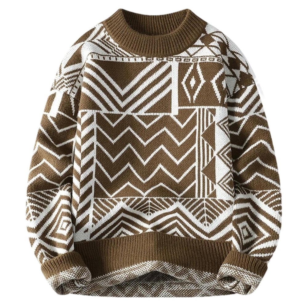 ZMIN Men Clothing Cashmere Knitted Sweaters/Male Slim Fit Korean Style Long Sleeve Pullover Men Sweater Coffee XL