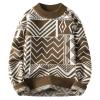 ZMIN Men Clothing Cashmere Knitted Sweaters/Male Slim Fit Korean Style Long Sleeve Pullover Men Sweater Coffee XL view 1