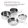 Gavigain Camping Cookware Set, 4Pcs Stainless Steel Cookware Set for Camping Picnic Outdoor, Portable Pan Pot Plate Tableware view 3