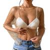 Gold Tops for Women Long Sleeve Rhinestone Top Pearl Shirt Overlay Sheer Sparkle Top Sparkly Mesh Long Sleeve Top for Y2k Rave Party Club Festival Streetwear Outfits Gold B S view 1