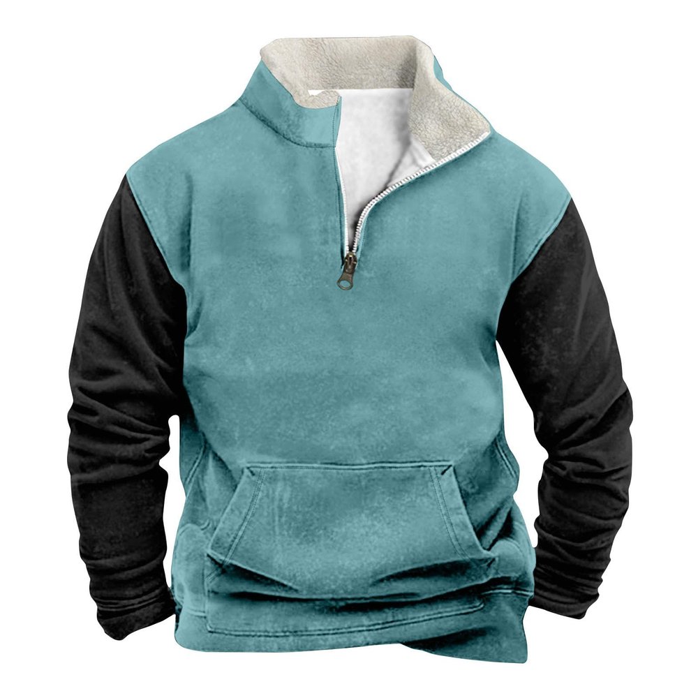 Men's Fleece Jacket Corduroy Polo Sweatshirt Mens Long Sleeve Microfiber Shirt Mens Zipped Hooded Sweatshirt Red T-Shirt Men Mens Scrub Jacket Tactical Jacket2-Light Blue,3X-Large