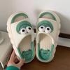 HANDKEI Cartoon frog slippers, women's animal shaped slippers, home slippers, cute indoor and outdoor slippers (light green, Adult, Women, 5, 6, Medium) view 3
