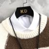 ZMIN Men's Crewneck Sweater Loose Lazy Style Knitted Sweater Casual Pullover Coats Mens Clothes EN8 M view 3