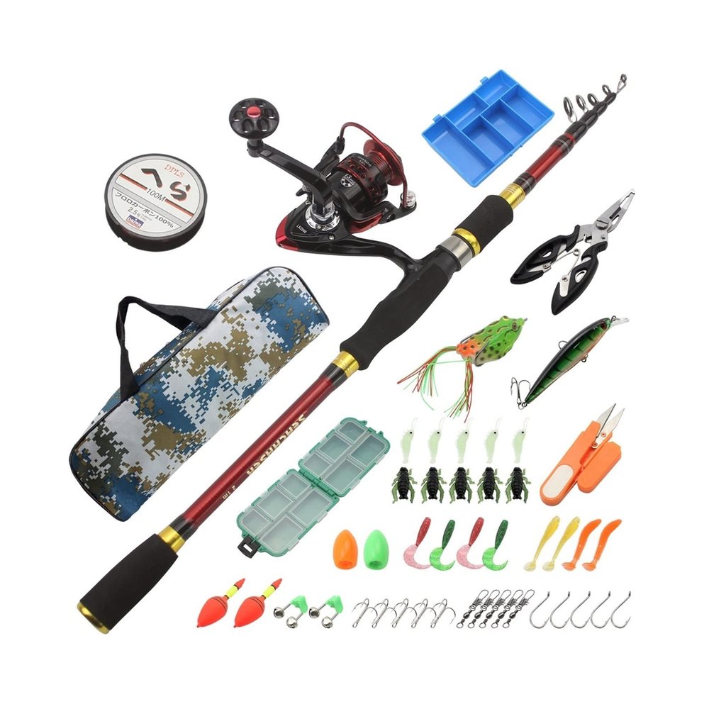 Ice Fishing Rod Shrinking Lure Rod Set Straight Handle Lure Spinning Wheel Lure Bait Combination Fishing Gear Fishing Rod (Color : Fishing Gear Sets, Size : 2.7)