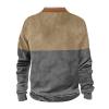 Men's Aztec Western Jacket Cowboy Print Sweatshirt Winter Warm Pullover 1/4 Zip Stand Collar Plus Size Fall Outwear4-Gray,X-Large view 2