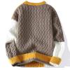 Autumn Men's Twist Braid Sweater Pullovers Winter Thick Knit Sweaters Streetwear Warm O Neck Jumper Pullover Black XL view 2