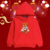 Happy 2022 Chinese New Year of the Dragon Unisex Red Hoodie Sweatshirt for Boys Girls Kids (H, 10-11 Years) view 2