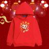 Happy 2022 Chinese New Year of the Dragon Unisex Red Hoodie Sweatshirt for Boys Girls Kids (L, 4-5 Years) view 2