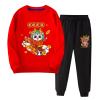 Chinese New Year Clothing Boy Dragon Year Long Sleeve Sweatshirt Pullover Tops + Joggers Pants Outfit (A, 18-24 Months) view 1