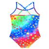 Girls One Piece Swimsuits Cute Rainbow Stars Printed Swimsuit Summer UPF 50+ Quick Dry Beach Bathing Suit Cross Shoulder Strap Swimwear 5t 4t view 2