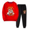 Chinese New Year Clothing Boy Dragon Year Long Sleeve Sweatshirt Pullover Tops + Joggers Pants Outfit (B, 10-11 Years) view 1