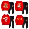 Chinese New Year Clothing Boy Dragon Year Long Sleeve Sweatshirt Pullover Tops + Joggers Pants Outfit (B, 10-11 Years) view 4
