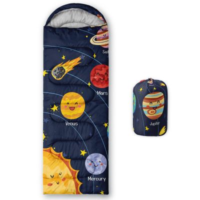 Axolotl Cartoon Planet Sleeping Bags for Adults Kids Backpacking Lightweight Waterproof,Solar Systerm Sleeping Bag Warm and Cool Weather,Space Galaxy Camping Sleeping Bag for Outdoors Camping Hiking