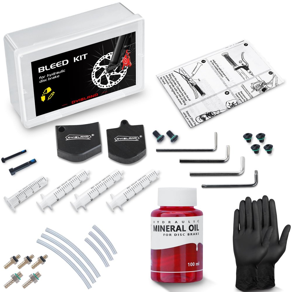 DYISLAND DYISALND Brake Bleed Kit for All Hydraulic Disc Brake Series ProductsIncluding Mineral Brake Fluid and Installation Tools.