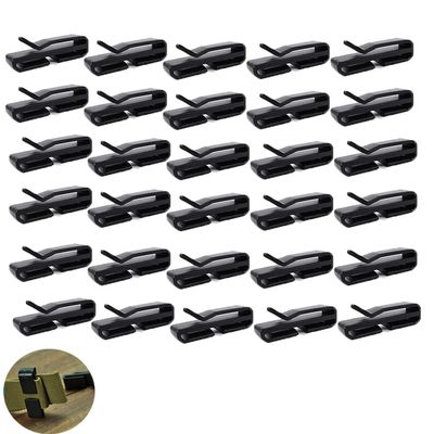 ArrErr 30 Pack Webbing Ending Clip Plastic 1 Inch Excess Length Straps End Keeper Quick Slip Buckle Fastener for Diaper Bag Molle Webbing Tactical Rucksack Backpack Belt Pouch Climbing Sticks