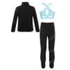 Agoky Big Girl's Active Set Gymnastic Workout Crop Tops with Athletic Leggings Tracksuit Dance Outfit Activewear Light Blue 12 Years view 2