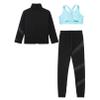 Agoky Big Girl's Active Set Gymnastic Workout Crop Tops with Athletic Leggings Tracksuit Dance Outfit Activewear Light Blue 12 Years view 4