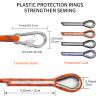 NewDoar 14KN Static Climbing Rope 8mm(5/16in) Accessory Cord Equipment 33FT(10M) 66FT(20M) 98FT(30M) 165FT(50M) Escape Rope with 2 Carabiners for Ice Climbing Equipment Fire Rescue Rope-Orange/30M view 4