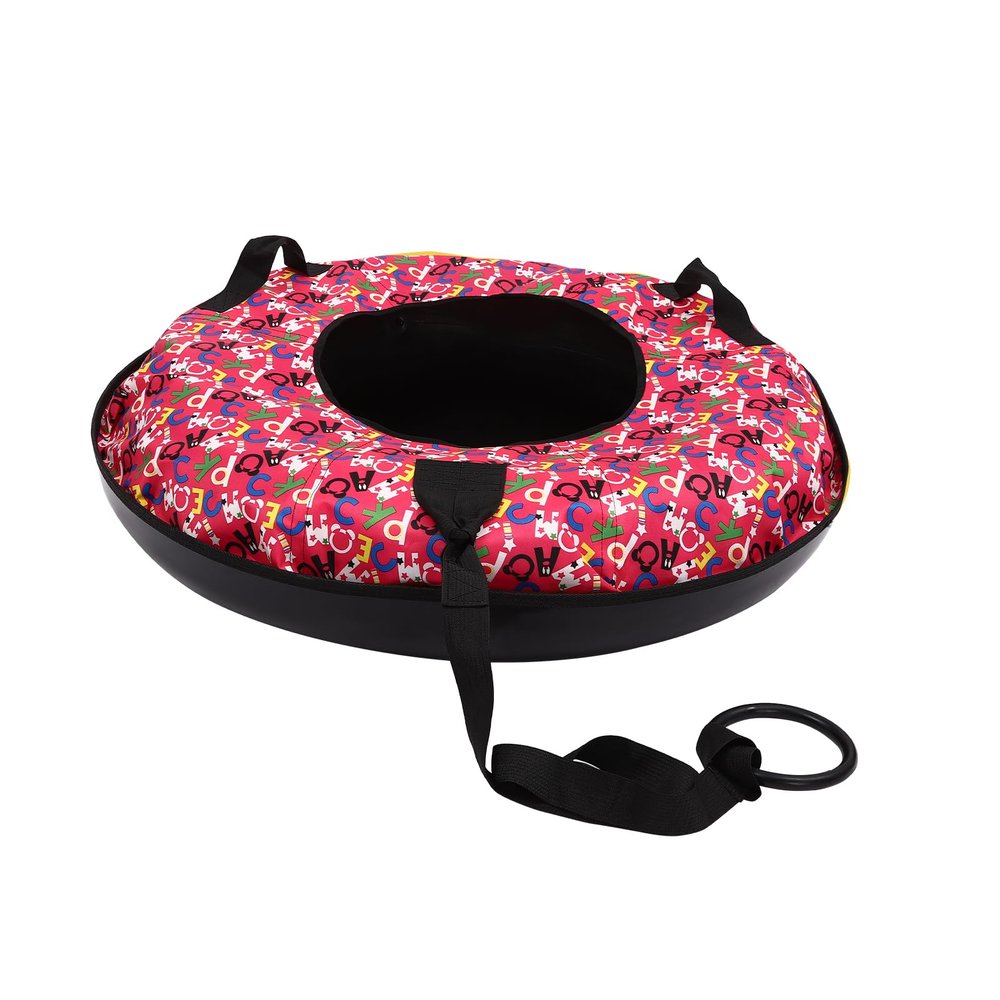 LyeXD Inflatable Snow Tube, 35.43in Snow Sleds for Kids and Adult Snow Tubes for Sledding Heavy Duty, Oxford Cloth Inflatable Sledding Tube with Cushion Snow Sled Family Outdoor Toys (35.43in)