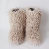 HINDOLA Womens Faux Fur Boots Plush Warm Snow Boots Fuzzy Fluffy Furry Round Toe Suede Boots Comfortable Winter Ankle Booties Anti Slip Outdoor Indoor Flat Shoes view 2