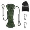 NewDoar 14KN Static Climbing Rope 8mm(5/16in) Accessory Cord Equipment 33FT(10M) 66FT(20M) 98FT(30M) 165FT(50M) Escape Rope with 2 Carabiners for Ice Climbing Equipment Fire Rescue Rope-Green/30M view 1