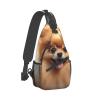 CSGJMYGS Sling Bag for Women Men Pomeranian dog Cross Chest Bag Diagonally Casual Fashion Travel Hiking Daypack view 2