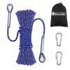 NewDoar 14KN Static Climbing Rope 8mm(5/16in) Accessory Cord Equipment 33FT(10M) 66FT(20M) 98FT(30M) 165FT(50M) Escape Rope with 2 Carabiners for Ice Climbing Equipment Fire Rescue Rope-Blue/20M view 1