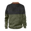 Men's Quarter Zipper Sherpa Sweatshirts 2025 Thermal Warm Sweater 1/4 Zip Stand Collar Cowboy Print Tactical Jacket4-Army Green,4X-Large view 2
