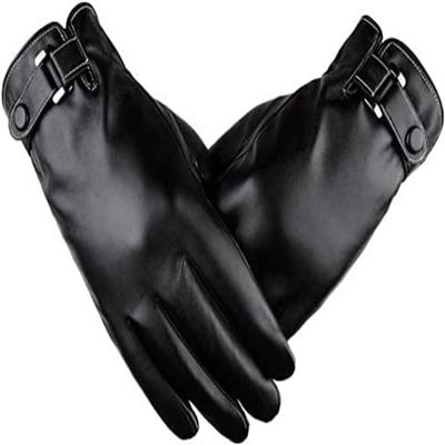 BKEKM Winter Gloves Waterproof Cycling Gloves Thin Faux Leather Thermal Glove Touch Screen Ski Gloves for Men Outdoor Warm Gloves