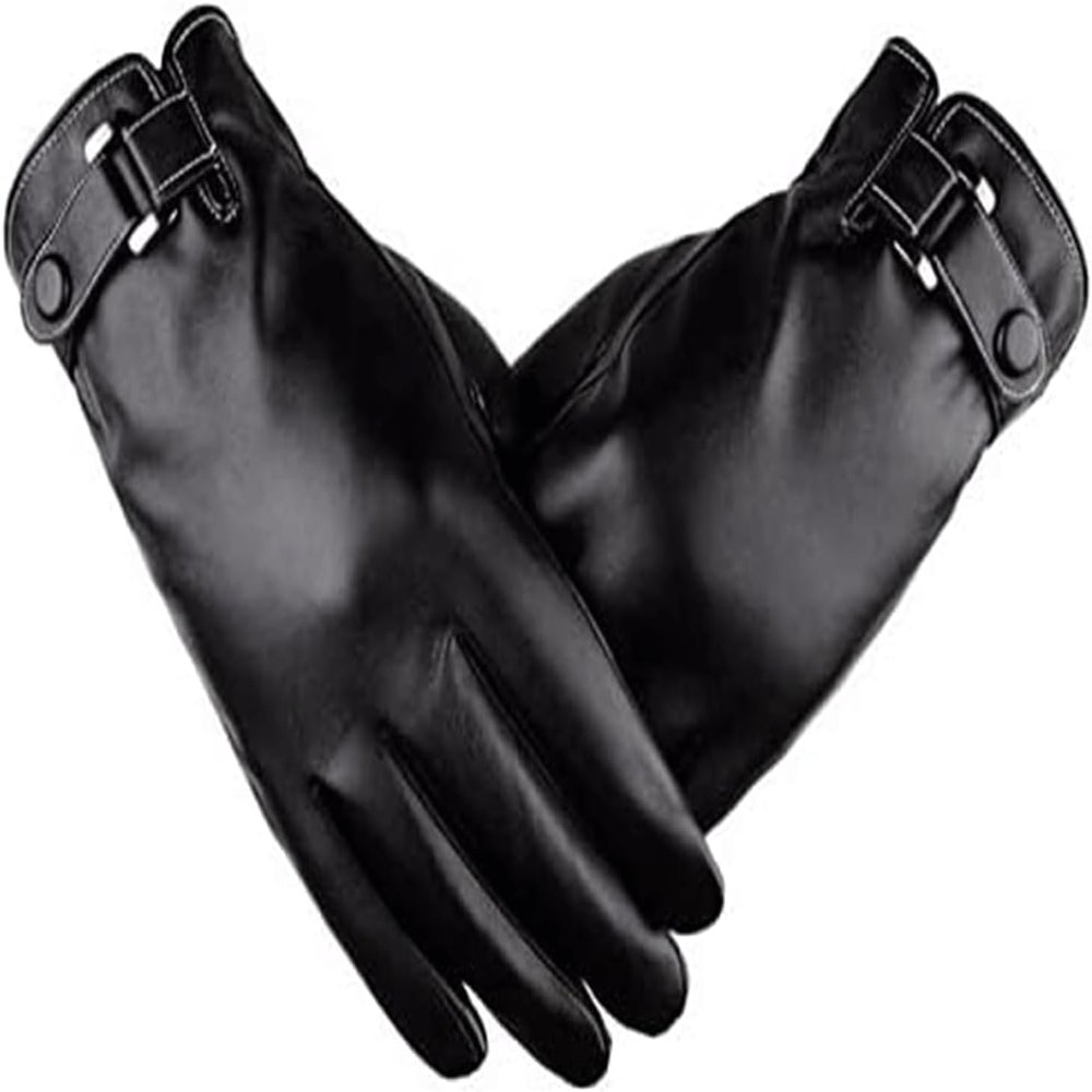 BKEKM Winter Gloves Waterproof Cycling Gloves Thin Faux Leather Thermal Glove Touch Screen Ski Gloves for Men Outdoor Warm Gloves