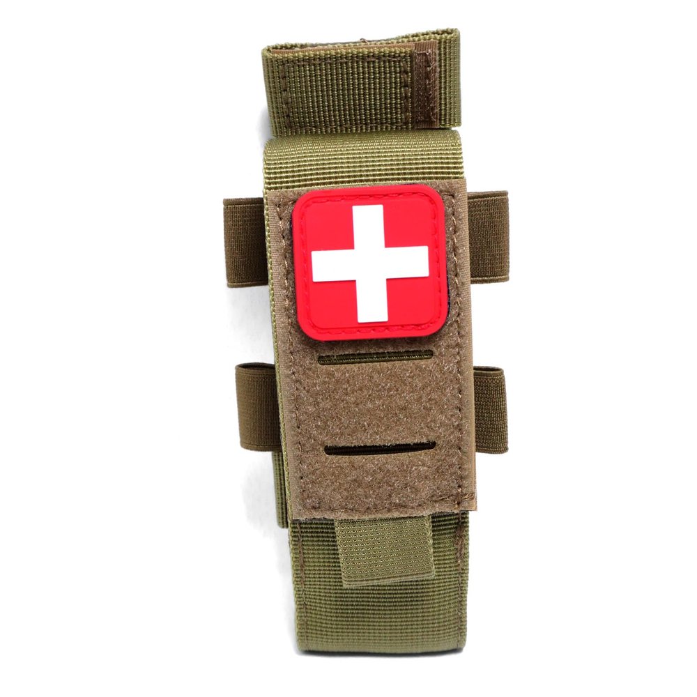 SXJWISHES Laser Cut MOLLE Tourniquet Holder and Flashlight Holder Tactical First Aid Kit IFAK TP Duty Belt Loop (Tan)