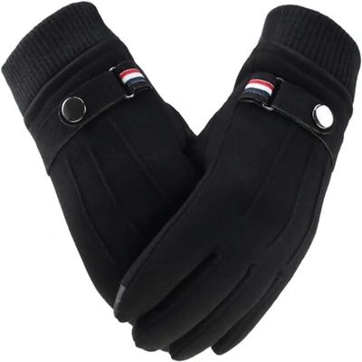BKEKM Mittens Gloves Windproof Winter Gloves Lined Thick Cycling Gloves Suede Outdoor Warm Gloves Touch Screen Thermal Glove