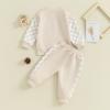 Fernvia Toddler Baby Girl Clothes 3 6 9 12 18 24 Months Fall Outfits Solid Long Sleeve Sweatshirt Tops + Pants Set (K-apricot, 2-3 Years) view 3