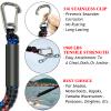 Fender Lines Anchor Bungee 316 Stainless Clip Boat Dock Lines 2PCS (Black Blue Red, 2 Feet) view 4