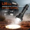 ACEBEAM L35 Tactical Flashlight, 5000 High Lumens Rechargeable Flashlight, 711 Yards Long Range Throw Led Flashlight, Super Compact Dual-Switches Flash Light for Emergency, Searching view 2