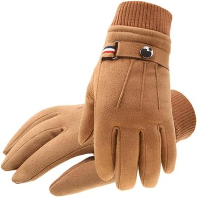 BKEKM Mittens Gloves Windproof Winter Gloves Lined Thick Cycling Gloves Suede Outdoor Warm Gloves Touch Screen Thermal Glove