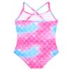 Girls Mermaid Swimsuit Summer One Piece UPF 50+ Quick Dry Beach Swimwear Suit Cross Shoulder Strap Swimsuits Mermaid Bathing Suit 5t 4t view 2