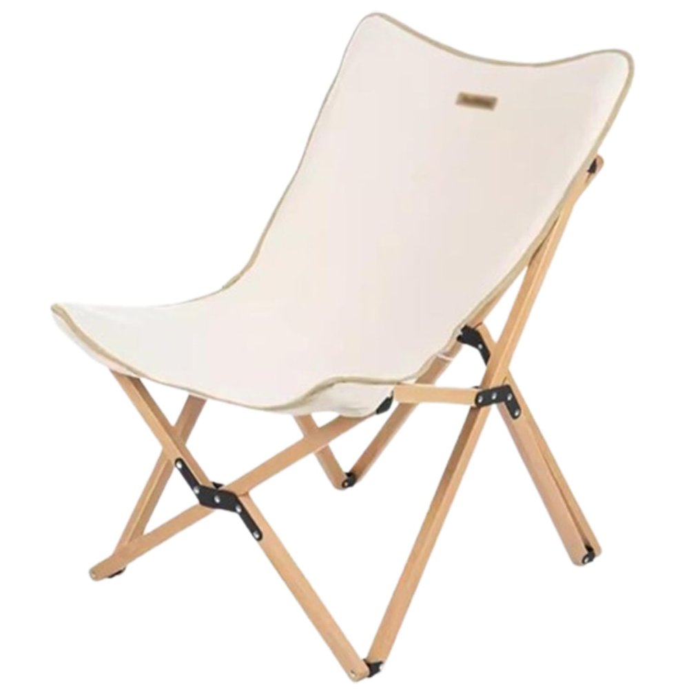 Camping Chairs for Adults Wooden Chair Frame Picnic Chairs Folding Camp Chair Lightweight with Mesh Pocket & Carrying Bag