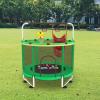 BLINWORLD Trampoline for Kids, Adjustable Baby Toddler Trampoline with Basketball Hoop, 440lbs Indoor Outdoor Toddler Trampolin with Enclosure (Dark Green) view 2