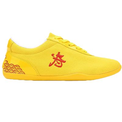 Crysterris Men's Martial Arts Walking Shoes, Tai chi Kung Fu Shoes for Men Women, Comfortable Unisex Chinese Traditional Wing Chun Wushu Training Sneaker Shoes(Size:35EU,Color:Yellow)