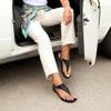 DREAM PAIRS Women's Flat Sandals Arch Support Orthopedic Comfortable Soft Cushion Summer T-Strap Walking Thong Sandals,Size 8.5,All Black,SDFS2407W view 3